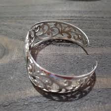 6.5”, vtg ATI Sterling silver handmade heart bracelet, mexico 925 Filigree cuff | eBay