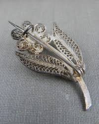 Vintage 925 Sterling Silver Filigree Flower Brooch Pin | eBay