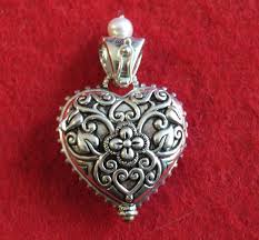 Barbara Bixby Floral Heart Pendant: Sterling Silver & 18K ...