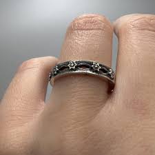 Vintage 1999 Sterling Silver 925 Floral Band Ring Women's ...