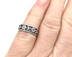 Sterling Silver Floral Band or Stacking Ring - Size 5 - Etsy