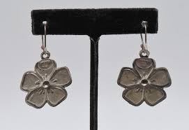Vintage Sterling Silver Flower Dangle Earrings – Home Again ...