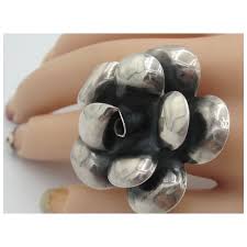Vintage Sterling Silver HUGE Flower Ring. For Sale at Ruby Lane
