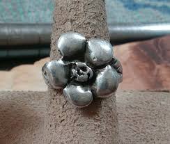 Vtg Handmade Southwest Sterling Silver Flower Ring Signed PB ...