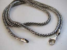 Oxidized Silver 3mm Rope Chain Necklace, 925 Sterling ...