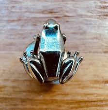 Marked Germany 14K Yellow Gold Frog Tie Tack Pin Front/Back ...