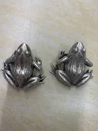 2Pcs Wonderful Tibetan Silver Hand Made *Frog* Statues ...