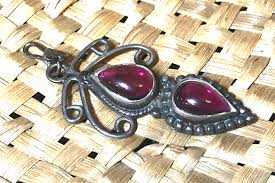925 Sterling Silver Pendant 2 Teardrop Red Stones Filigree 1 ...