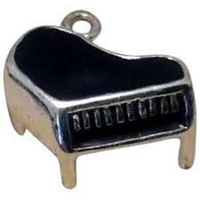 Sterling Black Enameled Piano Charm. For Sale at Ruby Lane