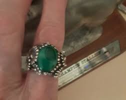 Sterling Silver Ornate Malachi Ring, Size 9 - Etsy