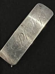 Antique Sterling Silver Hair Clip Barrette Engraved "Shirley" 2 ...