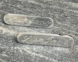 Vintage Webster Sterling Silver Diaper Pins - Engraved 'lisa ...