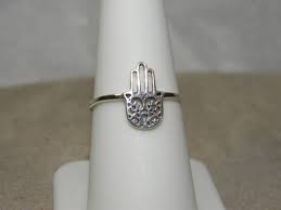 Sterling Silver Hamsa Hand Ring Size 8 | eBay