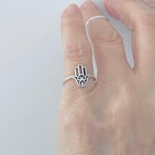 Sterling Silver Small Hamsa Hand Ring | Hand of Fatima ...
