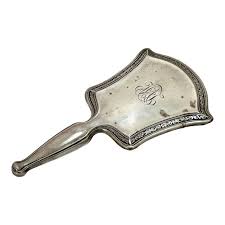 Antique American Edwardian Era Sterling Silver Ladies Vanity Hand Mirror by R. Blackinton Co. Circa Early 1900s | Chairish