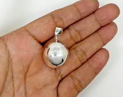 Sup Silver Silent Ball Pendant 20mm, 925 Silver Bead Ball ...