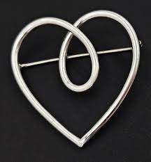 Rare Leonore Doskow Sterling Modernist Large Heart Swirl ...
