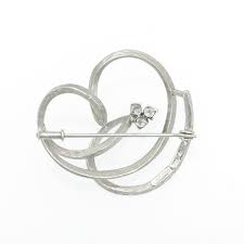 Diamond Swirl Brooch in 14 Karat White Gold | Grandview ...