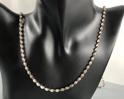 Vintage Sterling Silver Herringbone Chain Necklace: Sparkly Twisted Rope, 30 Inch - Etsy
