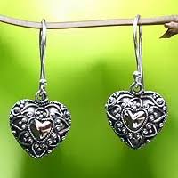 Curl Pattern Gold Accent Sterling Silver Half-Hoop Earrings - Curling Paths | NOVICA