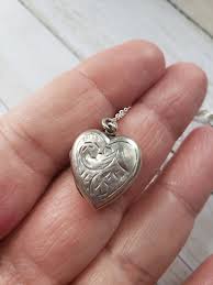 Estate Sterling Silver Heart Shaped Locket on Italian Sterling Silver – Gray Barn Eclectic Finds