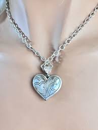 Brighton Love Me Do Cream Black Heart Retired Pendant Necklace Silver plated. | eBay