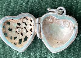Vintage Sterling Silver 925 Locket Hallmark Pendant Open Floral Heart | eBay