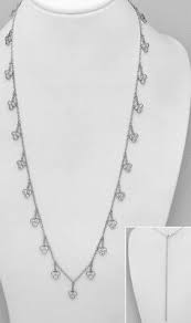 Solid Sterling Silver Bezel Set CZ Necklace 27.5" expands to ...