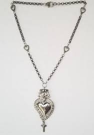 MILAGRO Pendant NECKLACE Heart EX-VOTO Silver Italy OOAK ...