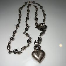 LARGE STERLING SILVER UNISEX BIKER QUEEN BABY ROSE FLOWER ...