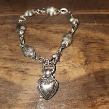 Brighton | Jewelry | Brighton Heart Charm Link Bracelet ...