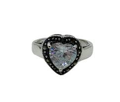 Vintage Sterling Silver Pave Marcasite Heart Shaped Crystal ...