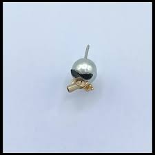 18Kt red white gold brooch cultured pearl duck sunglasses and cigar. For Sale at Ruby Lane