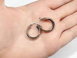 Vintage Sterling Silver 925 Double Hoop Twist Signed ...