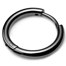Silver-Tone Stainless Steel Hoop Earring | In stock! | Lucleon
