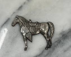 Vintage Sterling Silver Horse in Classic Western Saddle and Tack Brooch - Etsy