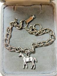 Vintage Dainty Horse Dangle Charm Silver Tone Curb Chain ...