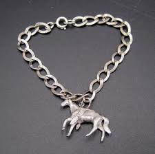 Vintage Sterling Silver Charm Bracelet 7" W/equestrian Horse ...