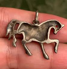 Vintage 1940 Sterling Silver Horse Pendant Equestrian For ...