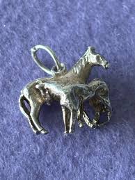 Vintage Sterling Silver 925 Charm Pendant. Horse and Foal ...