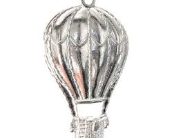 Hand Cast Pewter Hot Air Balloon Ornament: Keychain, Pendant ...