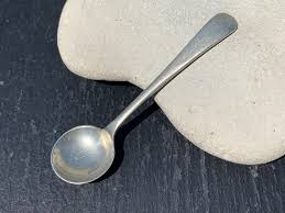Edwardian Antique Solid Silver Condiment Salt Spoon, Hall ...