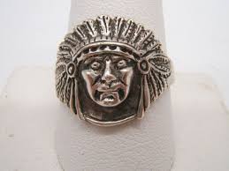 STERLING SILVER RING INDIAN CHIEF HEAD SIZE 11 | eBay