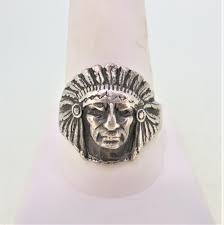 Sterling Silver Indian Headdress Ring Size 11 3/4