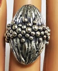 Unique Vintage Heavy Silver Bumpy Surface Adjustable Ring ...