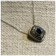 Sterling Silver Black Onyx Pendant Necklace. For Sale at ...