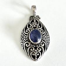 925 Sterling Silver Kyanite Gemstone Filigree Openwork ...