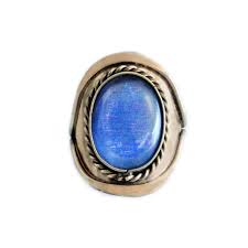 Semi-precious Stone Ring Sky Blue Agate