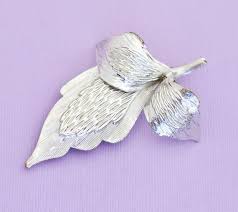 Vintage Silver Tone Abstract Leaves Elegant Brooch - AB10 - Etsy