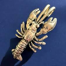 Lobster Brooch Pendant Silver Tone Vintage Nautical Sea Life ...
